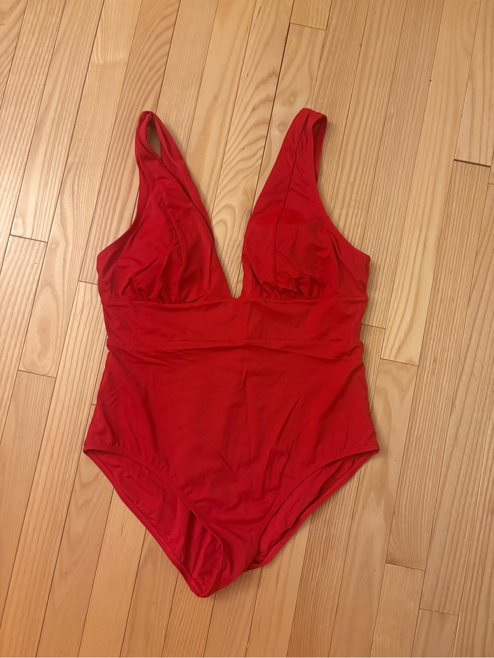 Andie Red V-Neck One-Piece Swimsuit